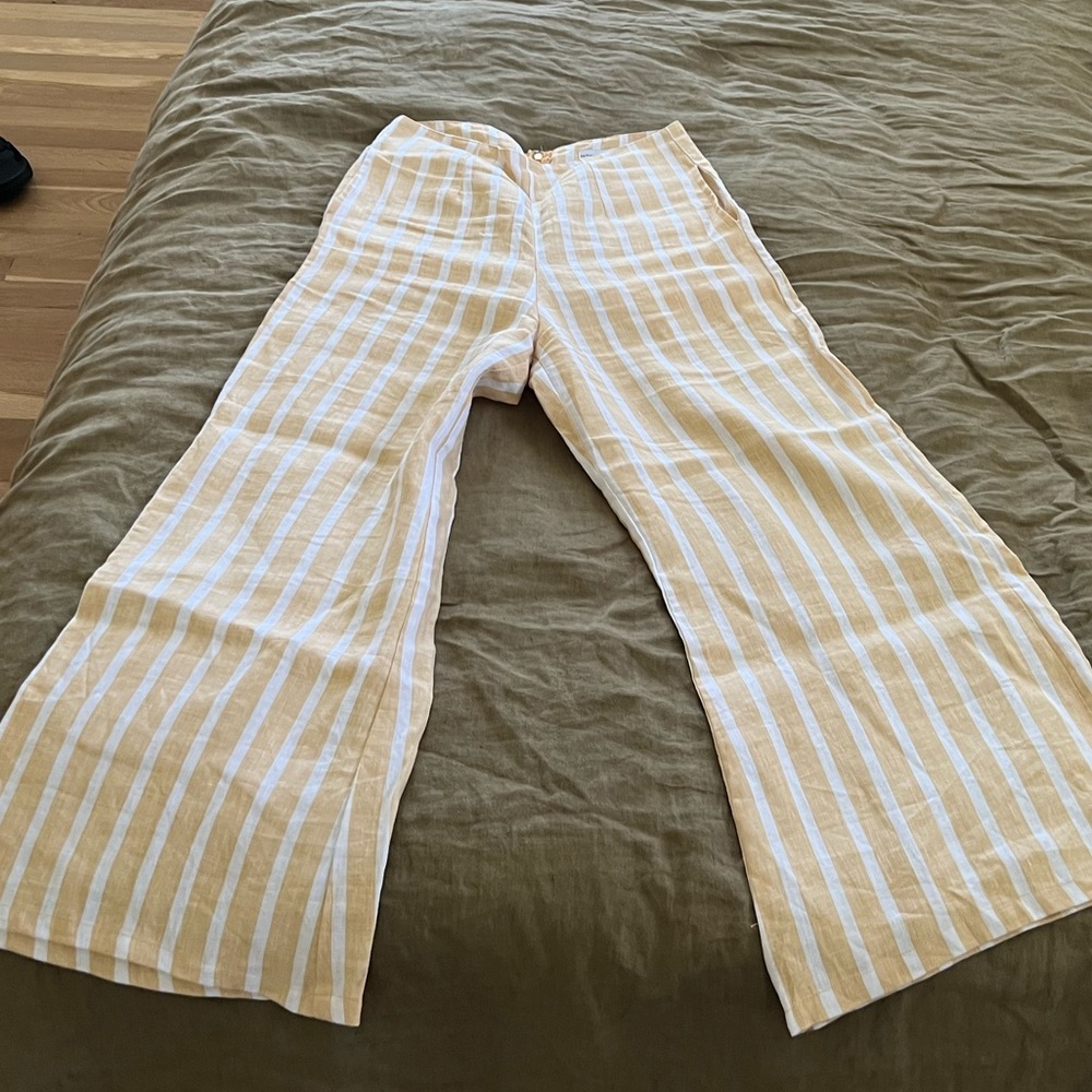 Faithful the Brand linen pants in lemon stripe